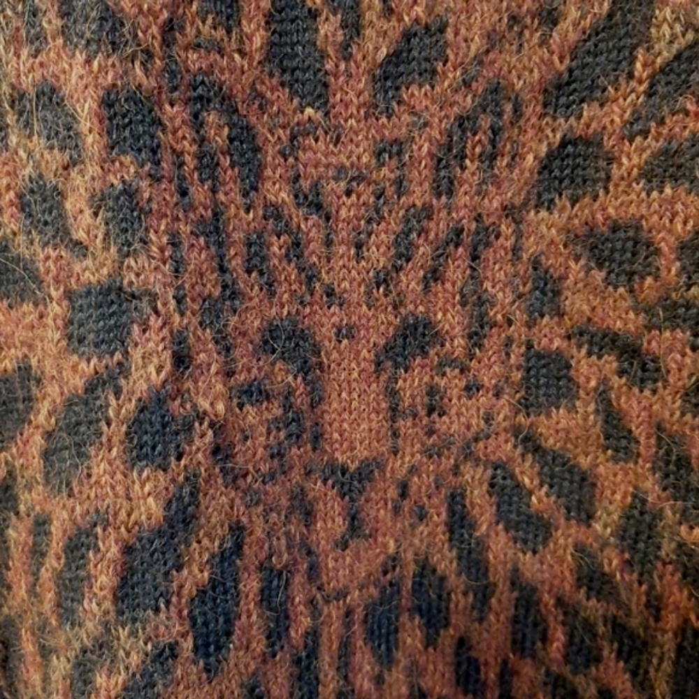 Millma Bolivia Alpaca Cardigan Sweater Faux Fur Mobwife Old Money Small Brown - Picture 3 of 8